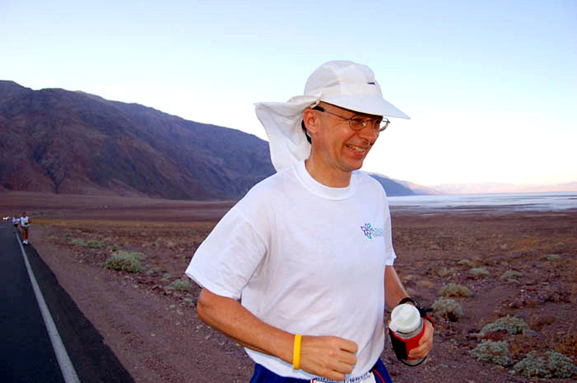 DEATH VALLEY, Calif. (AFPN) -- Col. Norman Albert runs along a 153-mile marathon route from Death Valley, Calif., to Mount Whitney, Calif., during the Badwater Ultramarathon. Colonel Albert completed the course in 42 hours, 46 minutes, beating the 48-hour goal he set for himself. The ultramarathon was held July 11-13. (U.S. Air Force photo)
