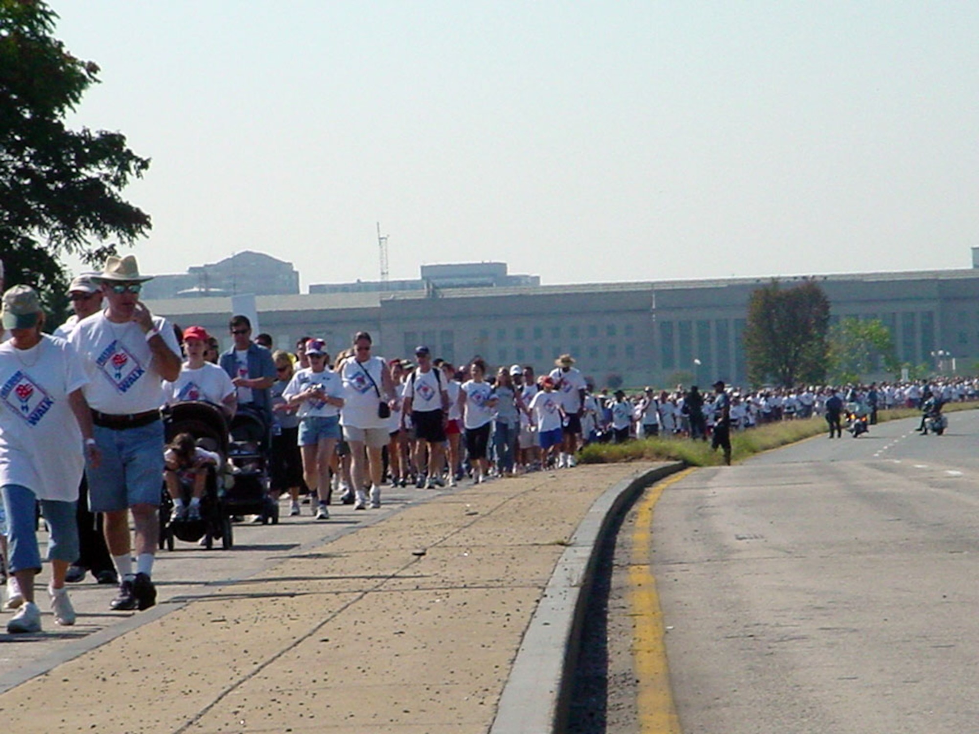 WASHINGTON - Thousands of people participated in the first "America Supports You Freedom Walk" on Sept. 11.  The two-mile walk began at the Pentagon and ended at the National Mall.  (U.S. Air Force photo by Master Sgt. David Byron)


