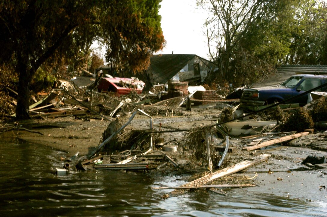 NEW ORLEANS--The  St. Bernard Parish still displays extensive damage from Hurricane Katrina Sept. 13.