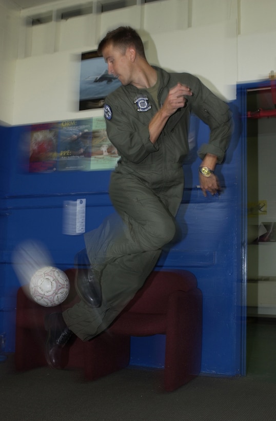 Master Gunnery Sgt. Louis L. Schumacher stands in his office aboard Marine Corps Base Hawaii, Kaneohe Bay. Schumacher was in New Orleans during Hurricane Katrina and, although he had a chance to evacuate, stayed to help.