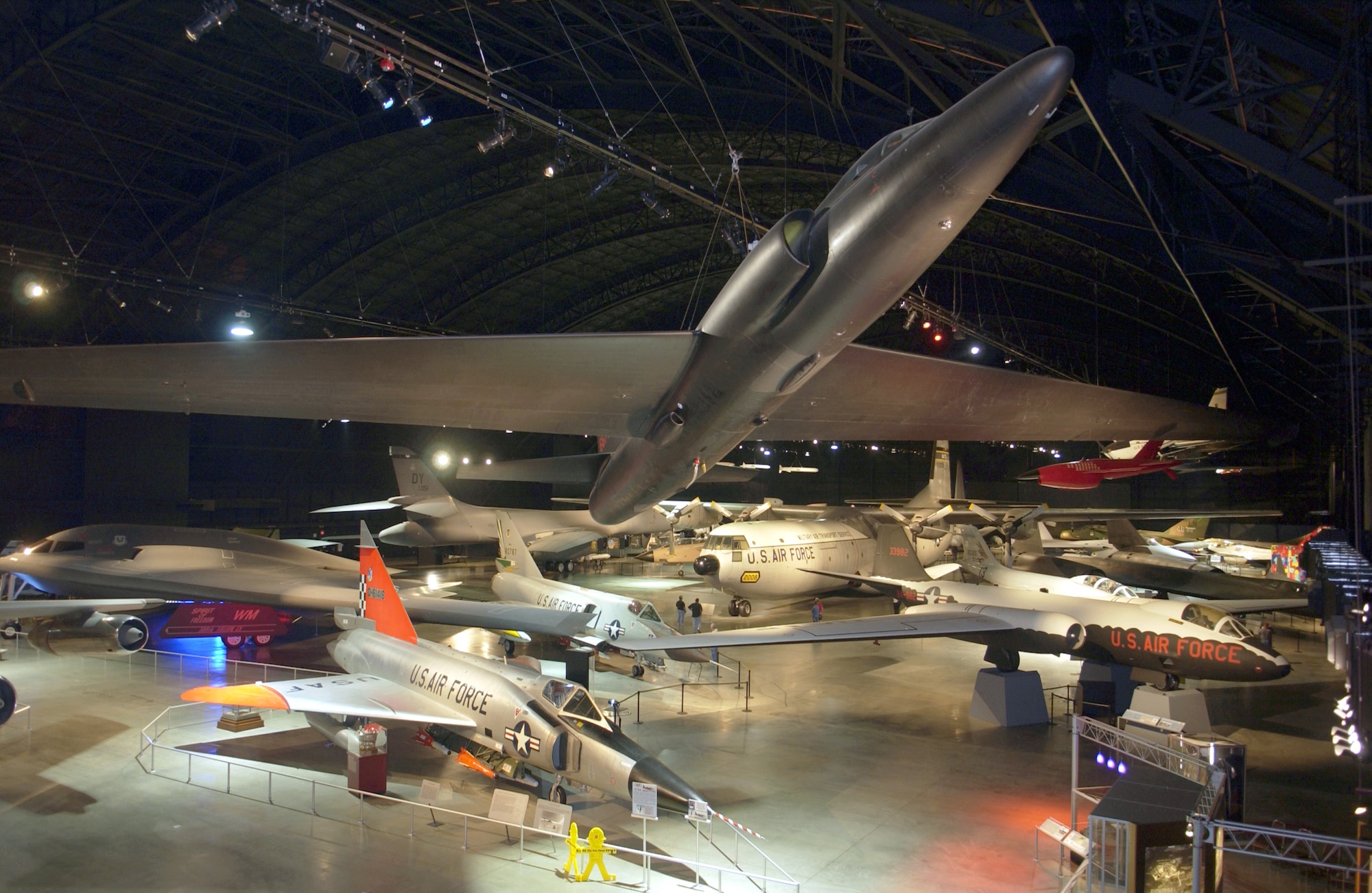 DAYTON, Ohio -- The National Museum of the United States Air Force has a wide variety of aircraft and equipment on display. The newest addition to the museum is the "Wild Weasel" exhibit which contains an F-105G "Thunderchief," an SA-2 surface-to-air missile and launcher, and a variety of other Vietnam War memorabilia such as maps, flight gear, helmets, patches and photos of the Wild Weasels. The museum is located at Wright-Patterson Air Force Base, Ohio. (U.S. Air Force photo by Tech. Sgt. Tracy L. DeMarco)