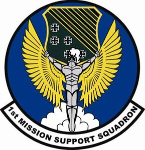 1st Mission Support Squadron shield (color) provided by 1st FW Public Affairs office.