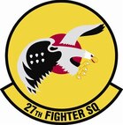 27th Fighter Squadron shield (color) provided by 1st FW Public Affairs office.
