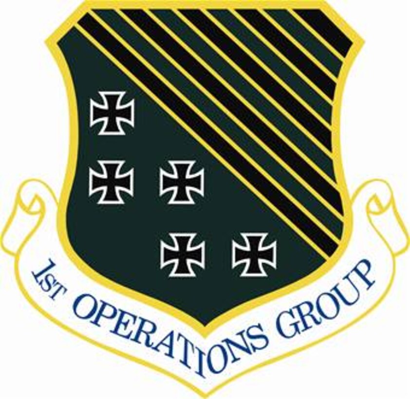 1st Operations Group shield (color) provided by 1st FW Public Affairs office.