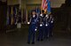 The Travis Air Force Base Honor Guard arrives for posting of the colors at the 615th Contingency Response Wing Ceremony at Travis Air Force Base, Calif. (US Air Force photo by Arielle Kohn)