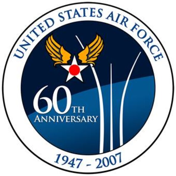 60th Anniversary Commemoration Coin.  Image is 4x4 inches @ 240 ppi.  This image was developed to capture the theme of the AF 60th Anniversary -“Heritage to Horizons: Commemorating 60 Years of Air and Space Power”.  The early release of this logo is intended for planning purposes in preparation for the kick off in Oct '06.  The official release/use of the AF 60th logo will begin October 14, 2006 by order of the CSAF.  Use of the logo is generally unrestricted within the Air Force and may/should be used on a variety of items including:  Letterhead, Briefings, Folders and Sales Promotional Items (Stickers, Shirts, Mugs, Patches, Coins…)  The Air Force retains trademark rights to the LOGO.  If anyone outside the AF wants to use the logo contact Mr. Harry Lupuloff, via email at Harry.Lupuloff@pentagon.af.mil or call 703-588-5090.