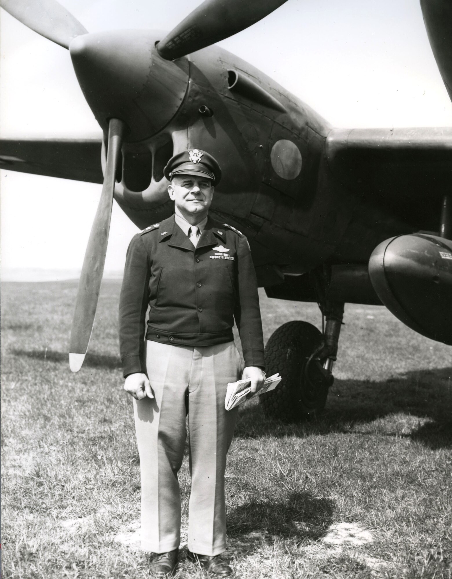 Lt. Gen. James H. Doolittle stands in front of a P-38 Lightning. (Courtesy photo)
