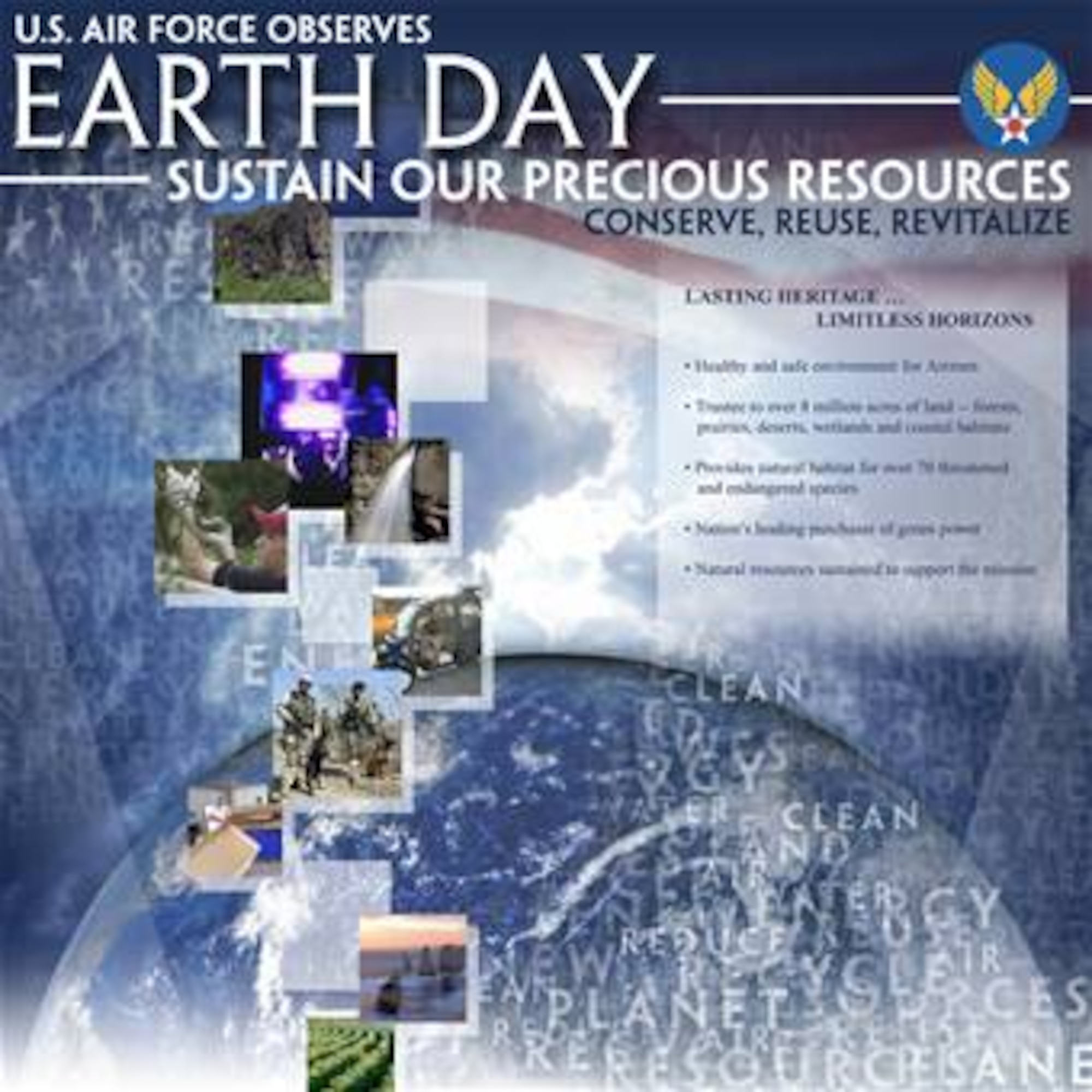 Earth Day Graphic. This graphic is 10x10 inches @ 300 ppi and was created by Air Force Graphics. 