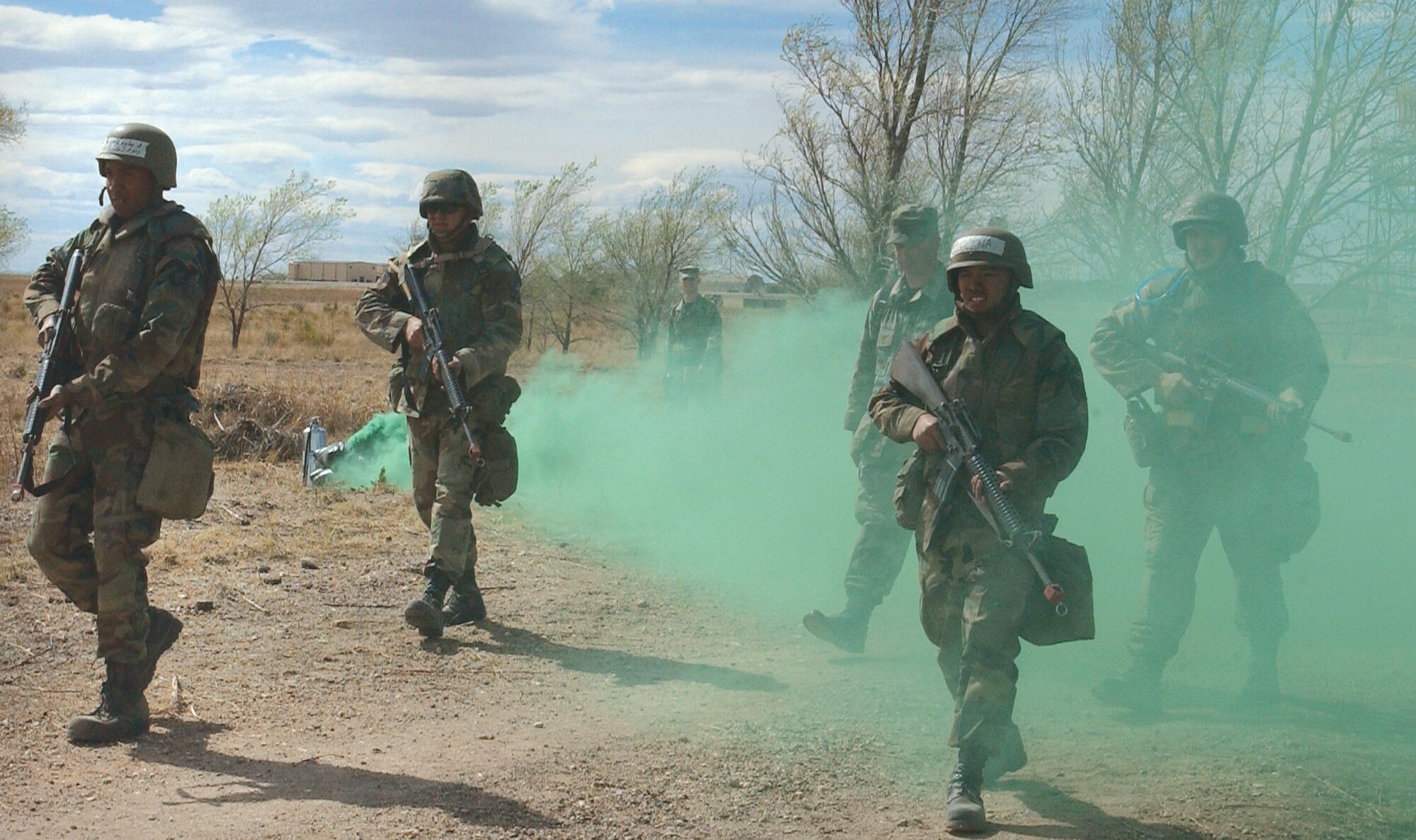 CANNON AIR FORCE BASE, N.M. -- At Expeditionary Combat Skills training, Airmen were taught proper patrol procedures and reaction to direct and indirect fire by the 27th Security Forces Squadron. (U.S. Air Force photo by Staff Sgt. April Wickes)