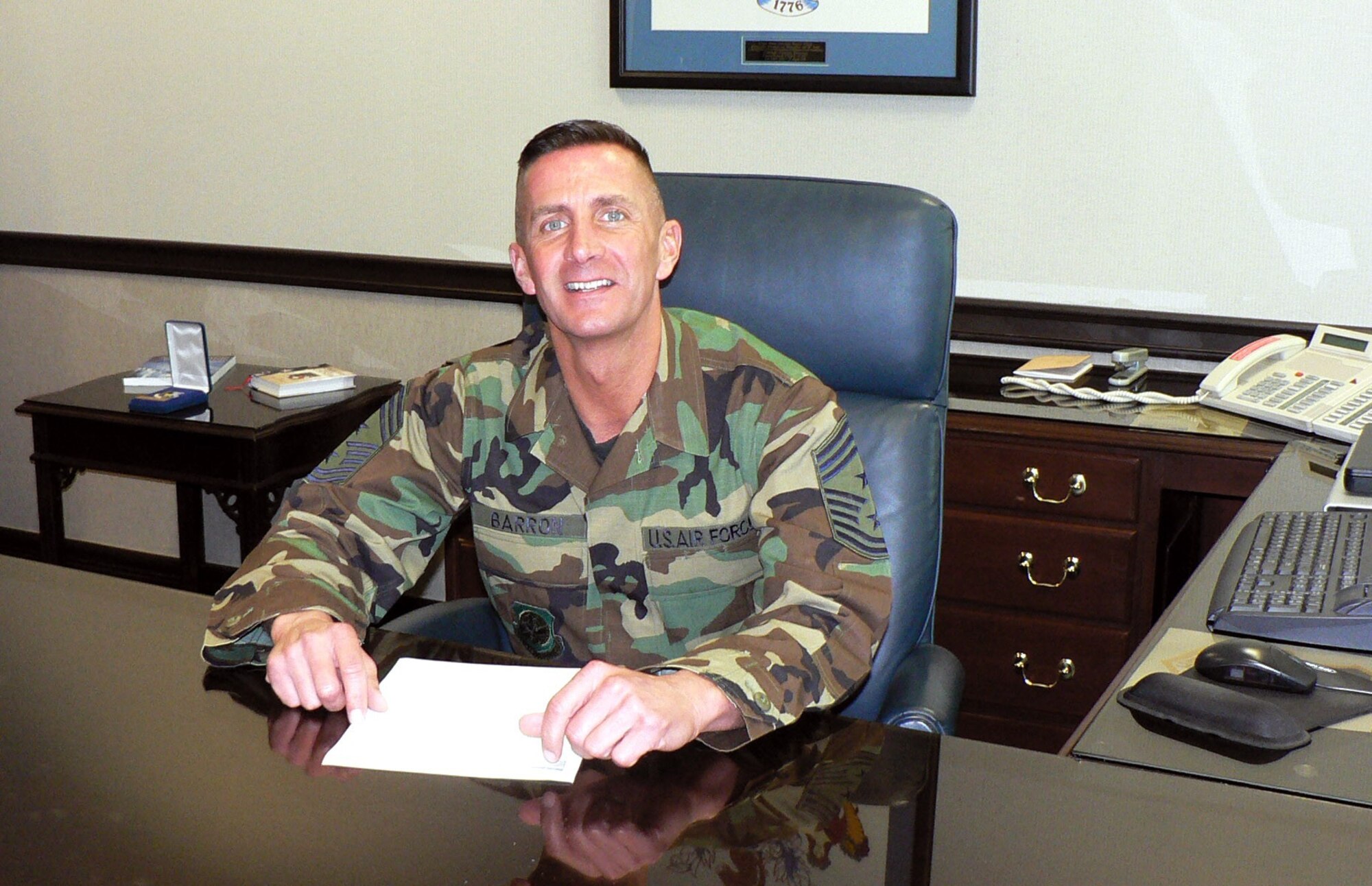 Chief Master Sergeant Joseph Barron is the new command chief master sergeant for the Air Mobility Command.