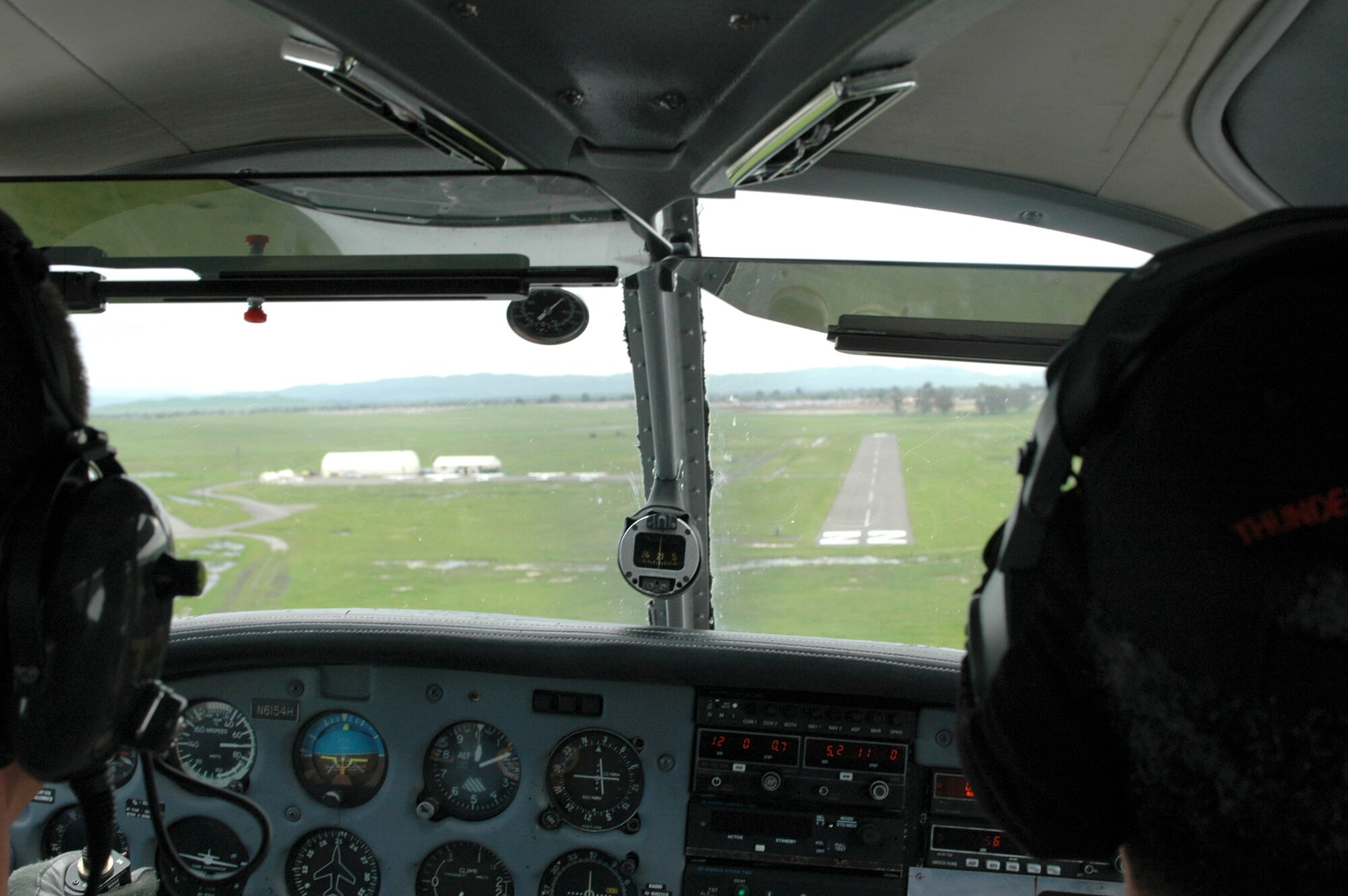 Col. Michael Cassidy, 60th Operations Group commander, brings the Travis Aero Club’s final flight in for a landing. The flight represented the club’s last Travis flight after 51 years on the base. The Travis Aero Club will be moving to the Rio Vista Airport.  In its 51 years of operation, the club has logged more than 275,000 flight hours and has graduated more than 500 pilots. (U.S. Air Force photo by Staff Sgt. Raymond Hoy)
