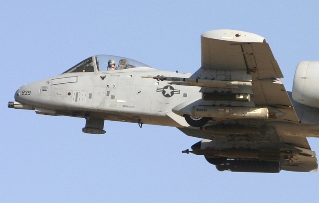 An A-10 Thunderbolt II carries a Fighter Aircraft Communication Enhancement pod. Fielded for the first time in late 2004, the FACE pod is a solution to communication problems often experienced by aircraft in the mountainous regions of Afghanistan. (Courtesy Photo)