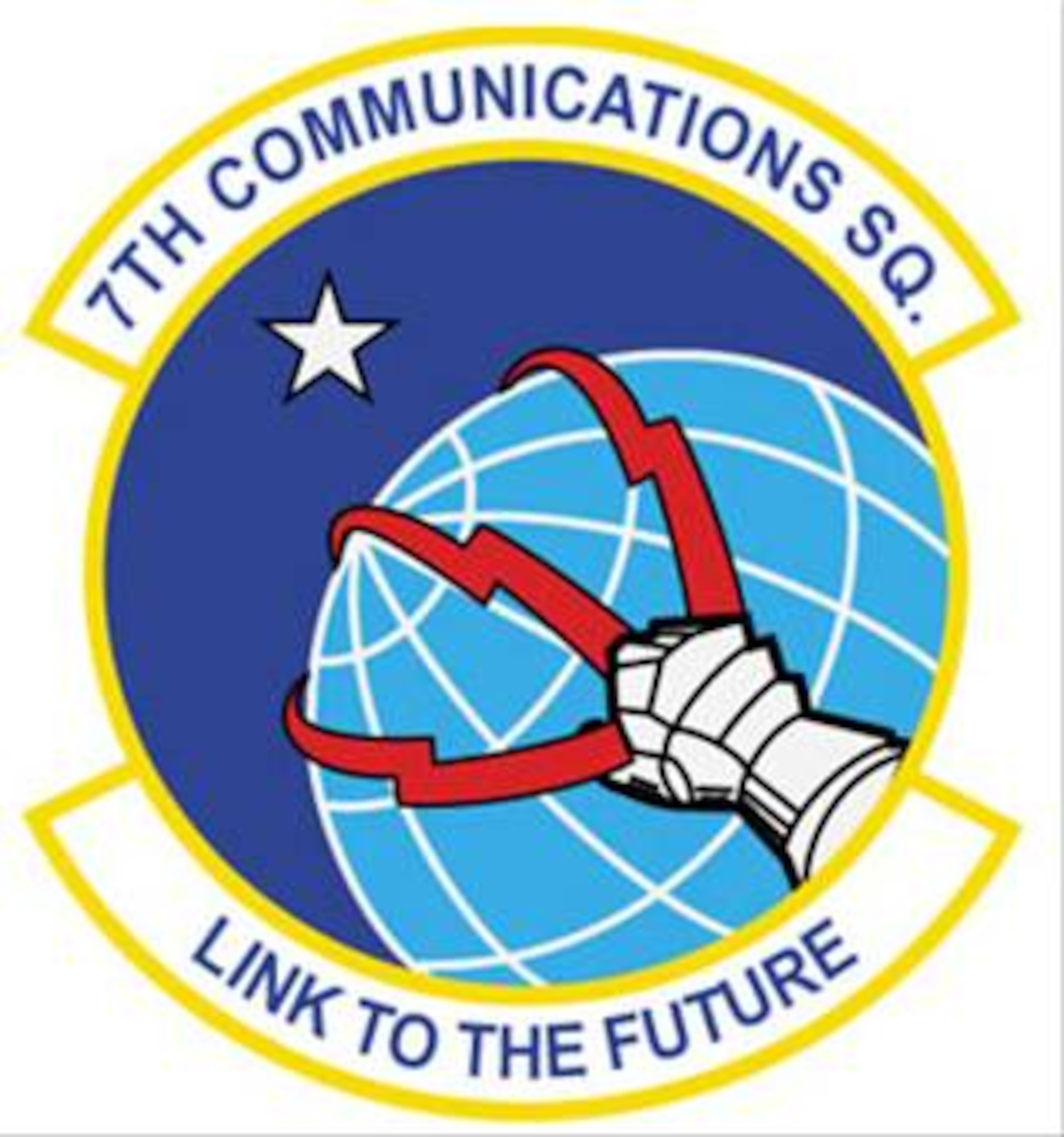 7th Communications Squadron shield (color), provided by 7th Bomb Wing Public Affairs.