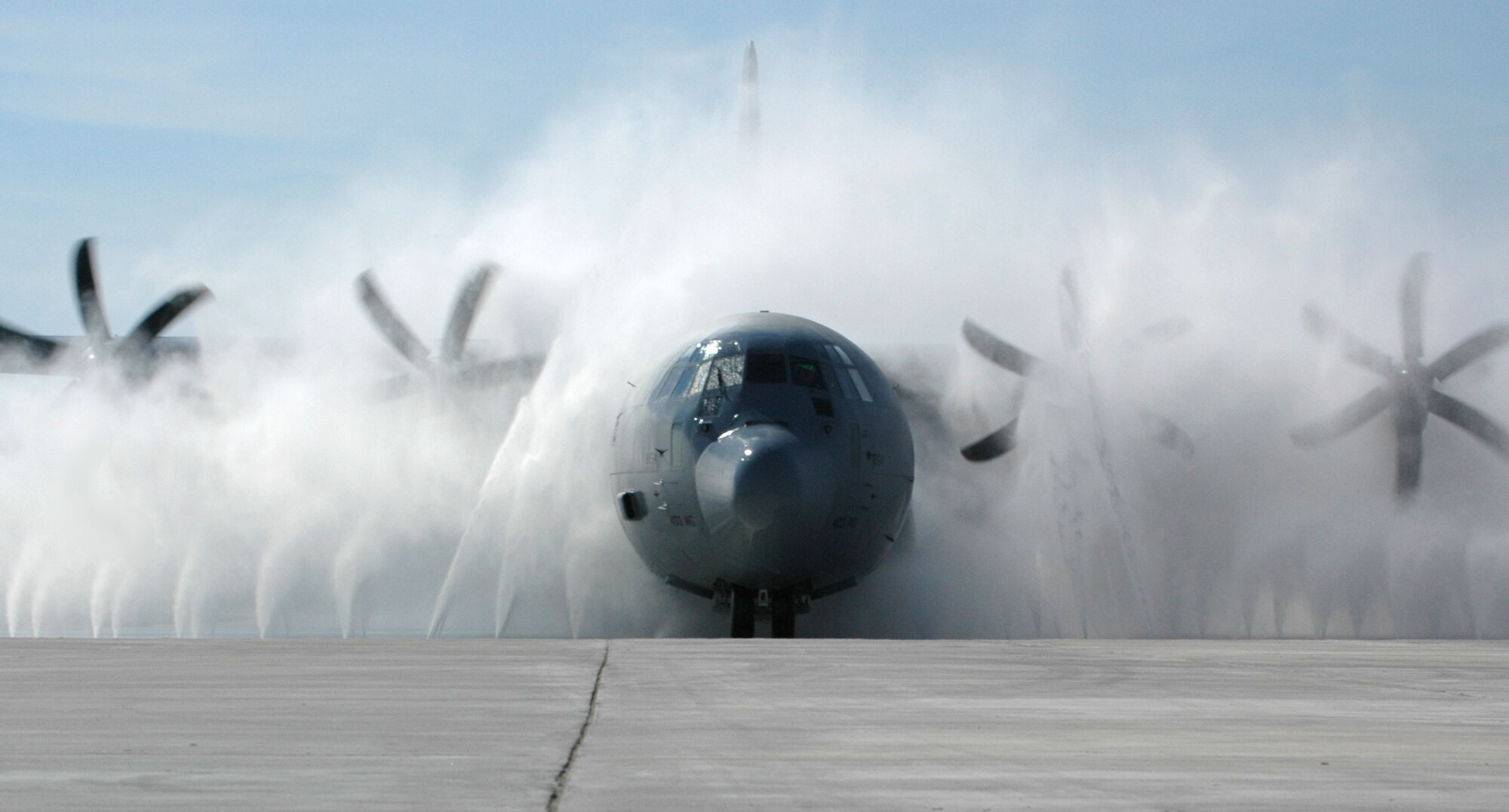 Aircraft assigned to the 403rd Wing's two flying squadrons now have a new purpose-built wash system designed specifically for the unit and its missions. In both airlift and weather reconnaissance missions, the 815th Airlift Squadron and 53rd Weather Reconnaissance Squadron, fly many hours over the Gulf of Mexico. Salt and moisture could lead to corrosion without a system for keeping the aircraft clean. The new wash blasts each J-model with 2,000 gallons of water per minute, emitting 150 pounds of pressure from each of its 40 nozzles. 
