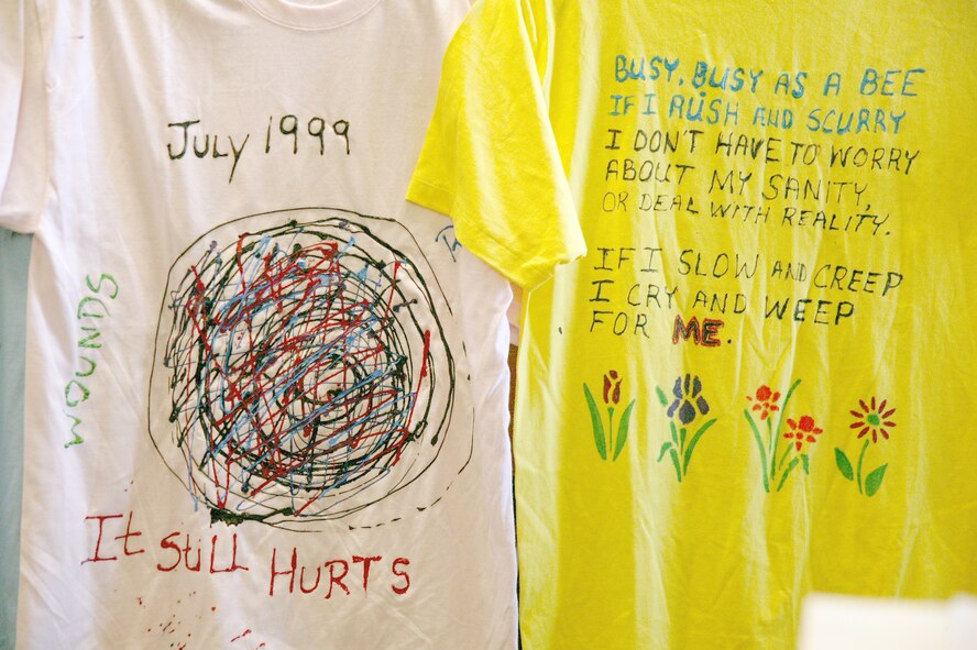 T-shirts from the Closeline Project, a sexual assault awareness program, were displayed April 13 and 14 at the Shaw BX and commissary.