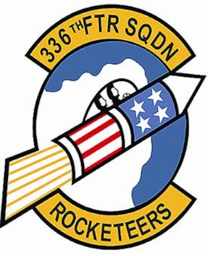 336th Fighter Squadron shield (color), provided by 4th Fighter Wing Public Affairs.