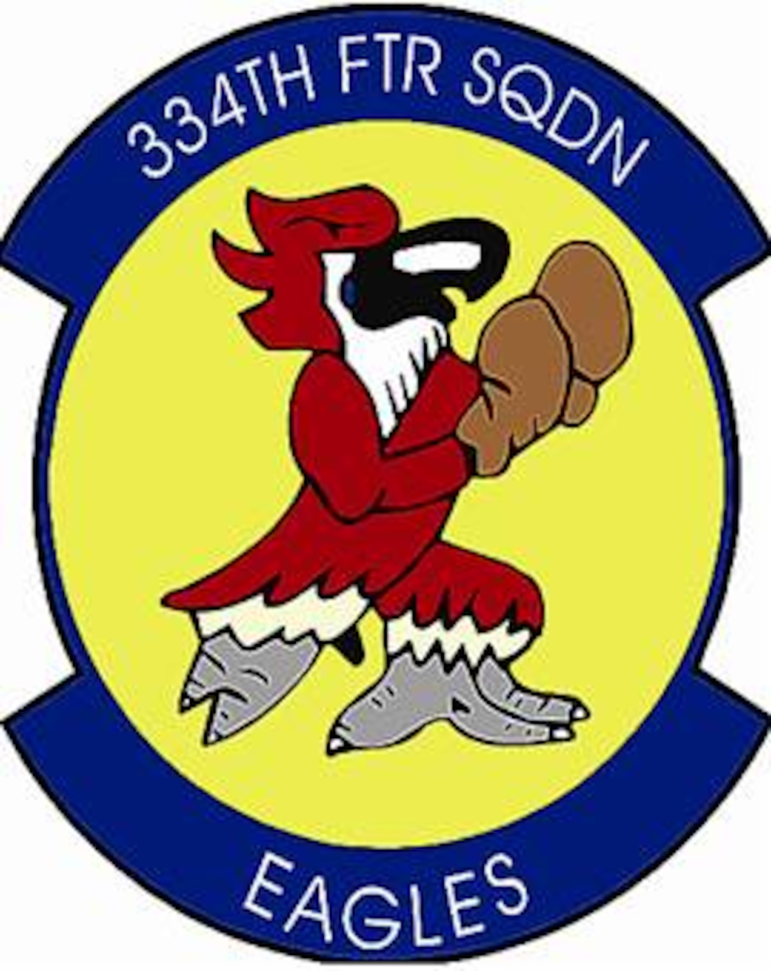 334th Fighter Squadron shield (color), provided by 4th Fighter Wing Public Affairs.
