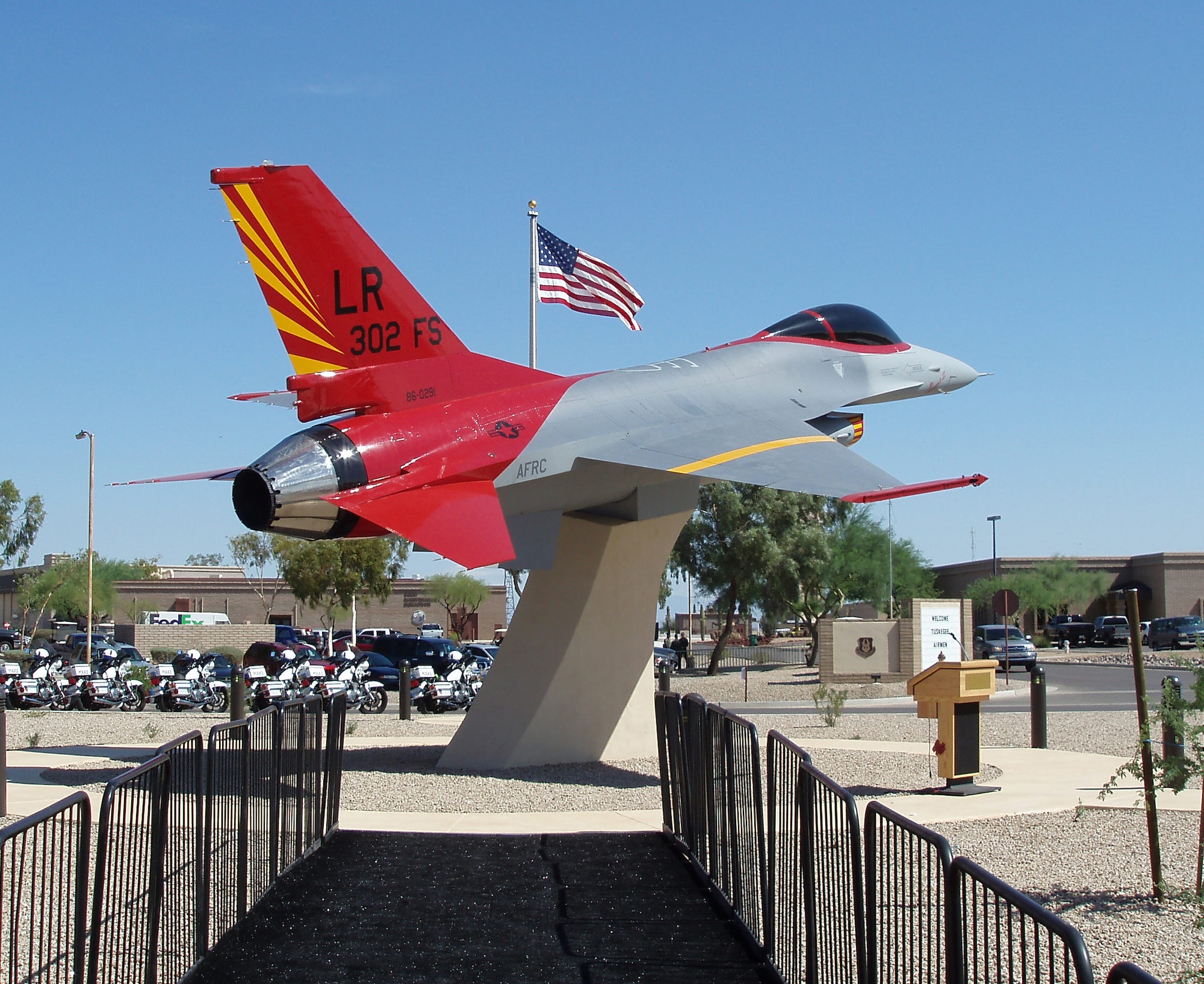 Aircraft 86-0291 is the center of the Tuskegee Airmen Memorial Airpark at Luke Air Force Base, Ariz. (U.S. Air Force photo/Master Sgt. Charles Tehan)         