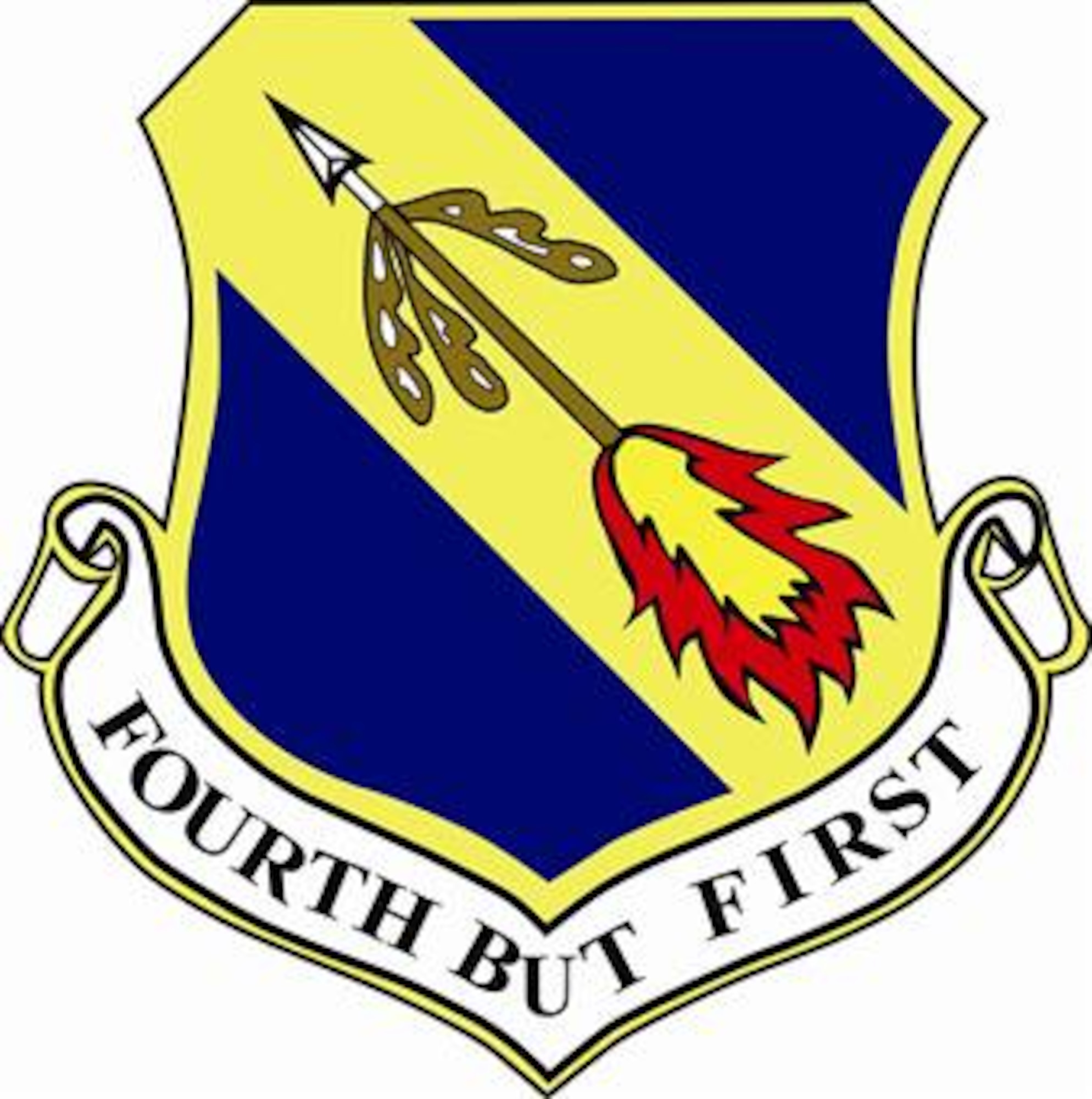 4th Fighter Wing shield (color), provided by 4th Fighter Wing Public Affairs.