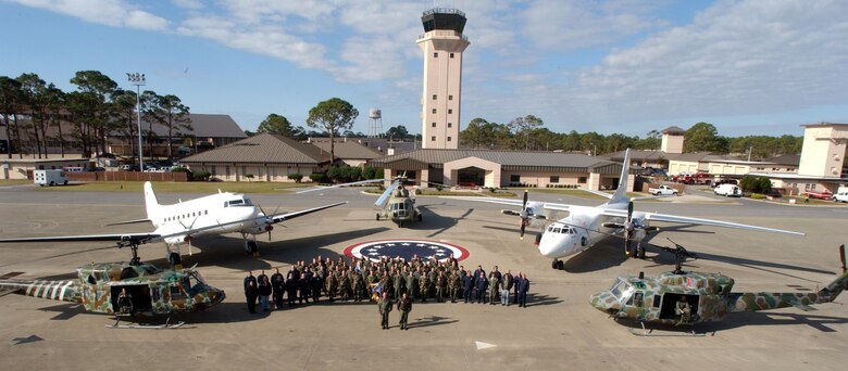 The 6th Special Operations Squadron is shown with several of the squadron’s unique aircraft. The 6th SOS assesses, trains, advises and assists foreign nation aviation forces worldwide. (U.S. Air Force Photograph by Airman 1st Class Ali Flisek)