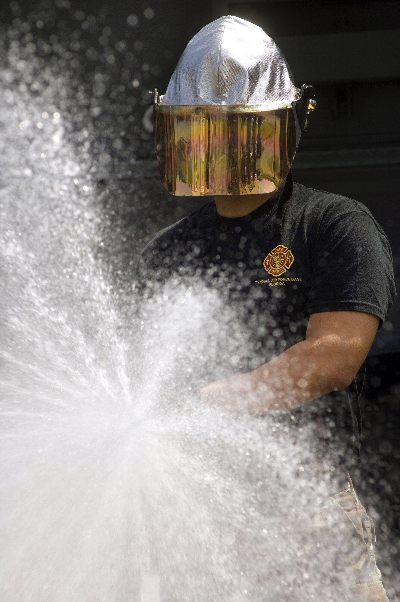 Senior Airman Tony Brown Jr. tests a water pump truck at Chievres Air Base, Belgium. Airman Brown is with the 309th Airlift Squadron. (U.S. Air Force photo/Master Sgt. John E. Lasky) 

