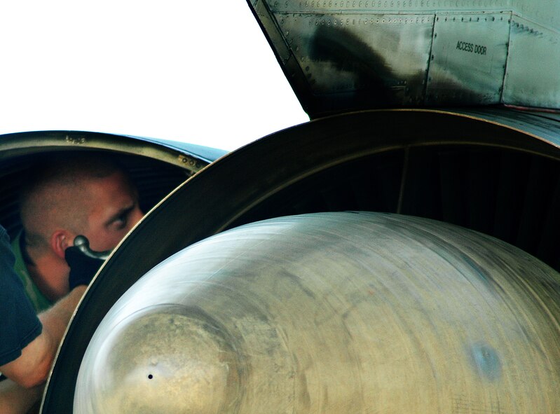 Westover maintainers are trained on the inner workings of the massive engines aboard the C-5 Galaxy.