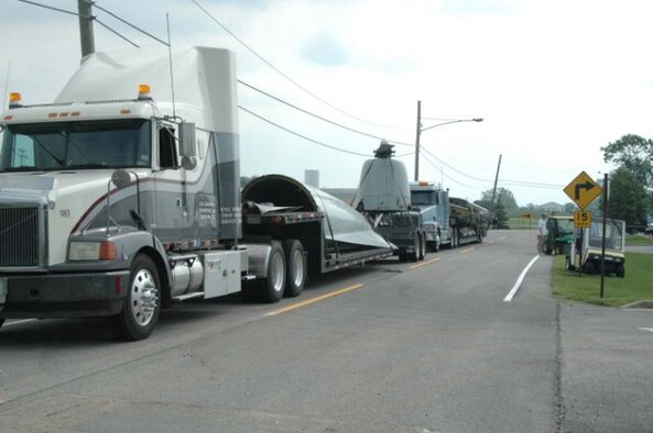 Sections of a C-119 “Flying Boxcar,” have started arriving August 7 at Niagara ARS. Niagara Falls had requested a C-119 Flying Boxcar several years ago for static display. The C-119 is being brought to Niagara from the 440th AW in Milwaukee, Wisconsin. The 440th AW is one of many units included in the base closing list by BRAC. The C-119  is a memorial to the 440th crew lost flying over the Bermuda Triangle in 1965 and will be used to display the 914th aircraft history at Niagara.
