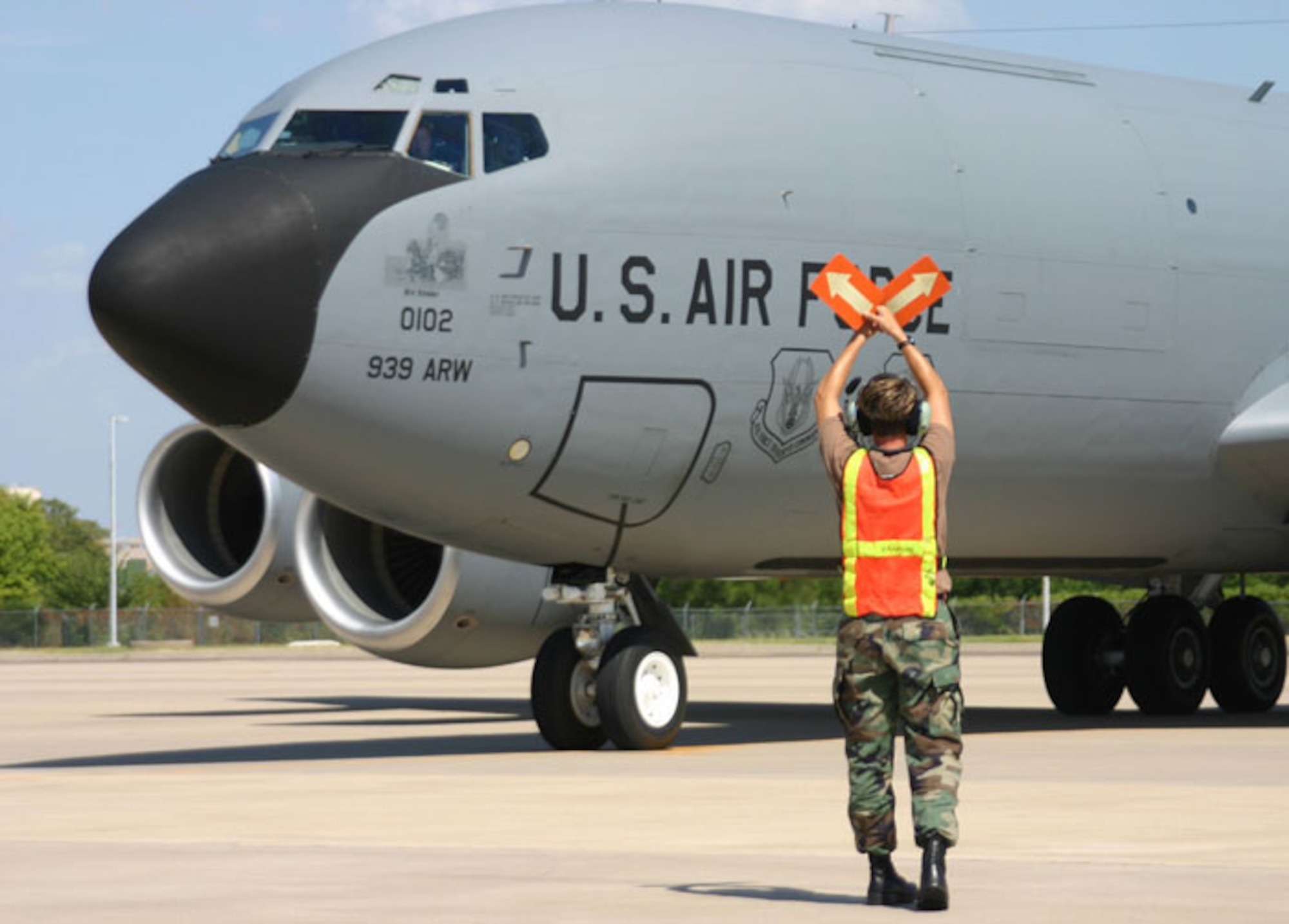 Two KC-135R aircraft arrived at Tinker Saturday from the 939th Air Refueling Wing in Portland, Ore. The aircraft are two of the four authorized by the 2005 Base Realignment and Closure process. (Air Force photo)