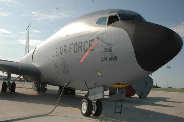 GRISSOM AIR RESERVE BASE, Ind -- A KC-135R Stratotanker from the 434th Air Refueling Wing on the flightline at Grissom ARB.  The 434th ARW is the largest tanker unit in the Air Force Reserve Command and provides mid-air refueling to fighter, bomber and cargo aircraft.  (U.S. Air Force photo/SrA Jonathan Jones)
