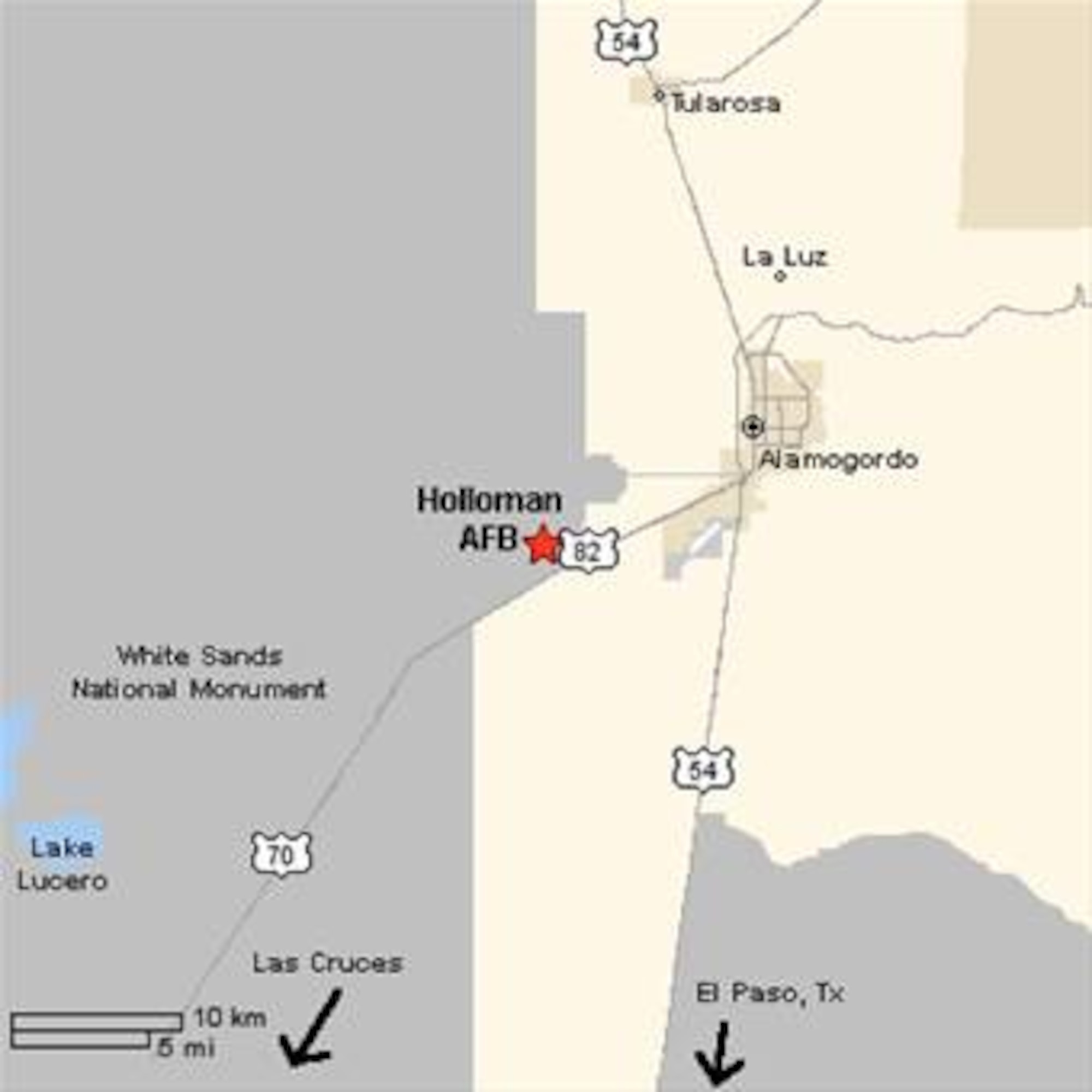 Directions to Holloman Air Force Base, New Mexico