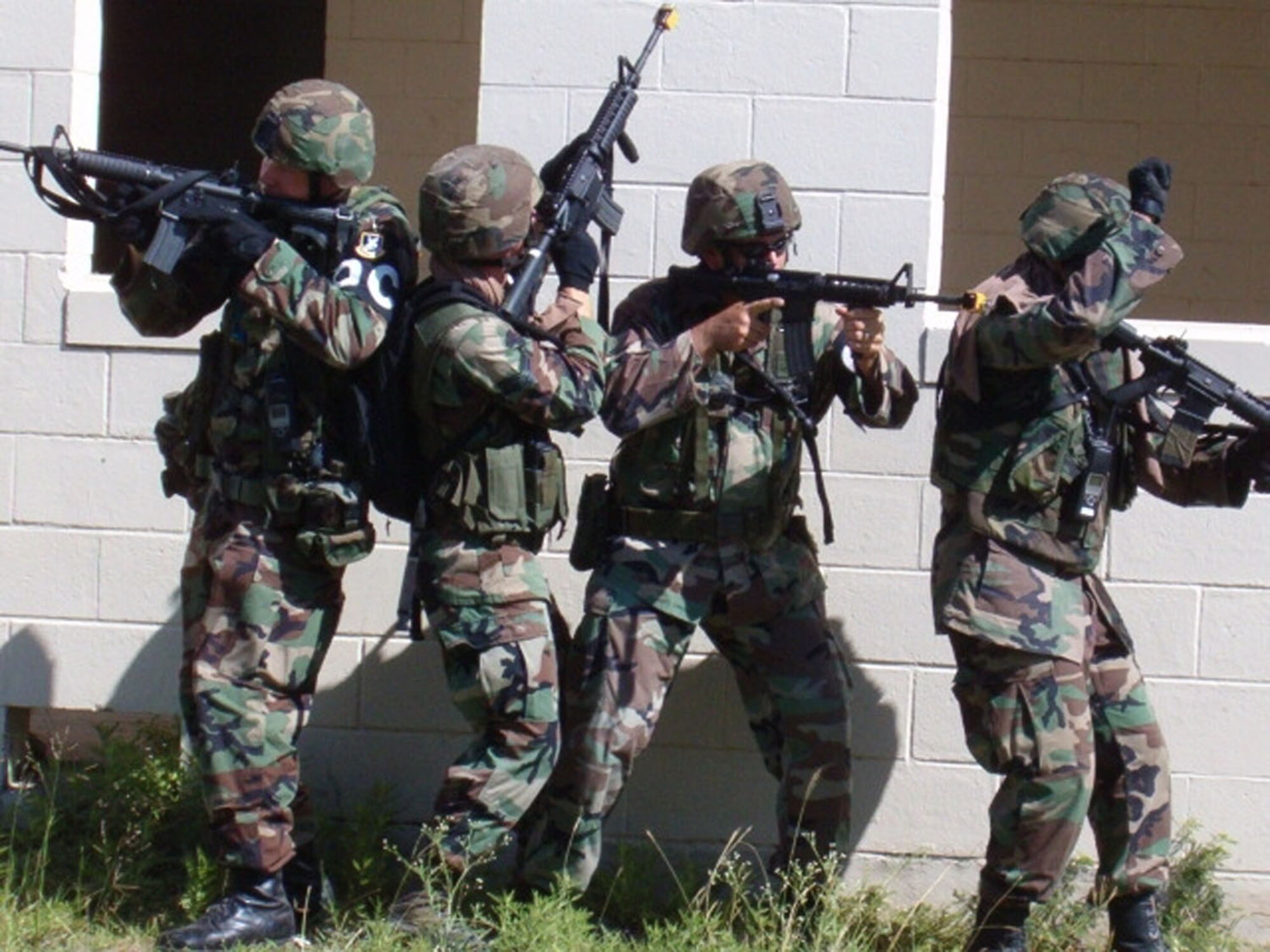 433rd Security Forces team members participated in Urban patrols as part of their Patriot Warrior Defender. The goal is to clear the area of enemy fighters or insurgents. (U.S. Air Force Photo/Tech. Sgt. Stacey Kruse)