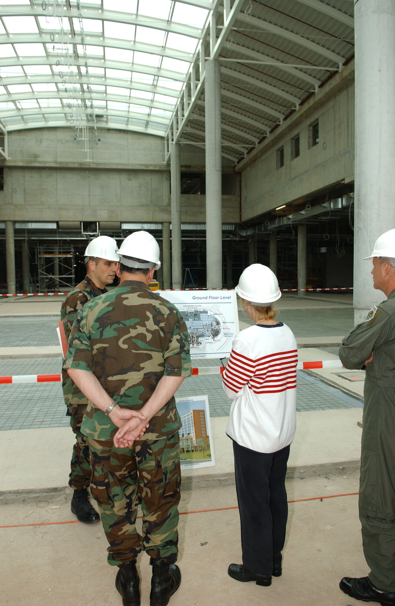 Capt. Andy Sheehan, 435th Civil Engineer Squadron's Kaiserslautern Military Community Center project officer, explains the construction process.