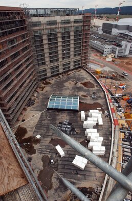 The VQ will feature a rooftop patio area where guests can enjoy outdoor refreshment while keeping informed about terminal schedules on the airfield. Photo by Senior Airman Dan Lanphear.