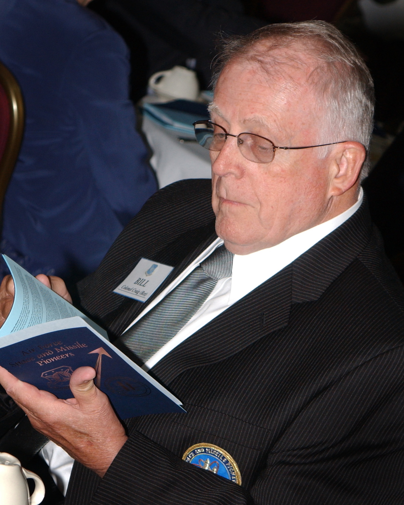 Retired Col. Wilbert F. Craig III was among the space greats inducted into the Air Force Space and Missile Pioneers Hall of Fame Aug. 24 at Peterson Air Force Base, Colo. (U.S. Air Force photo by Duncan Wood)                  