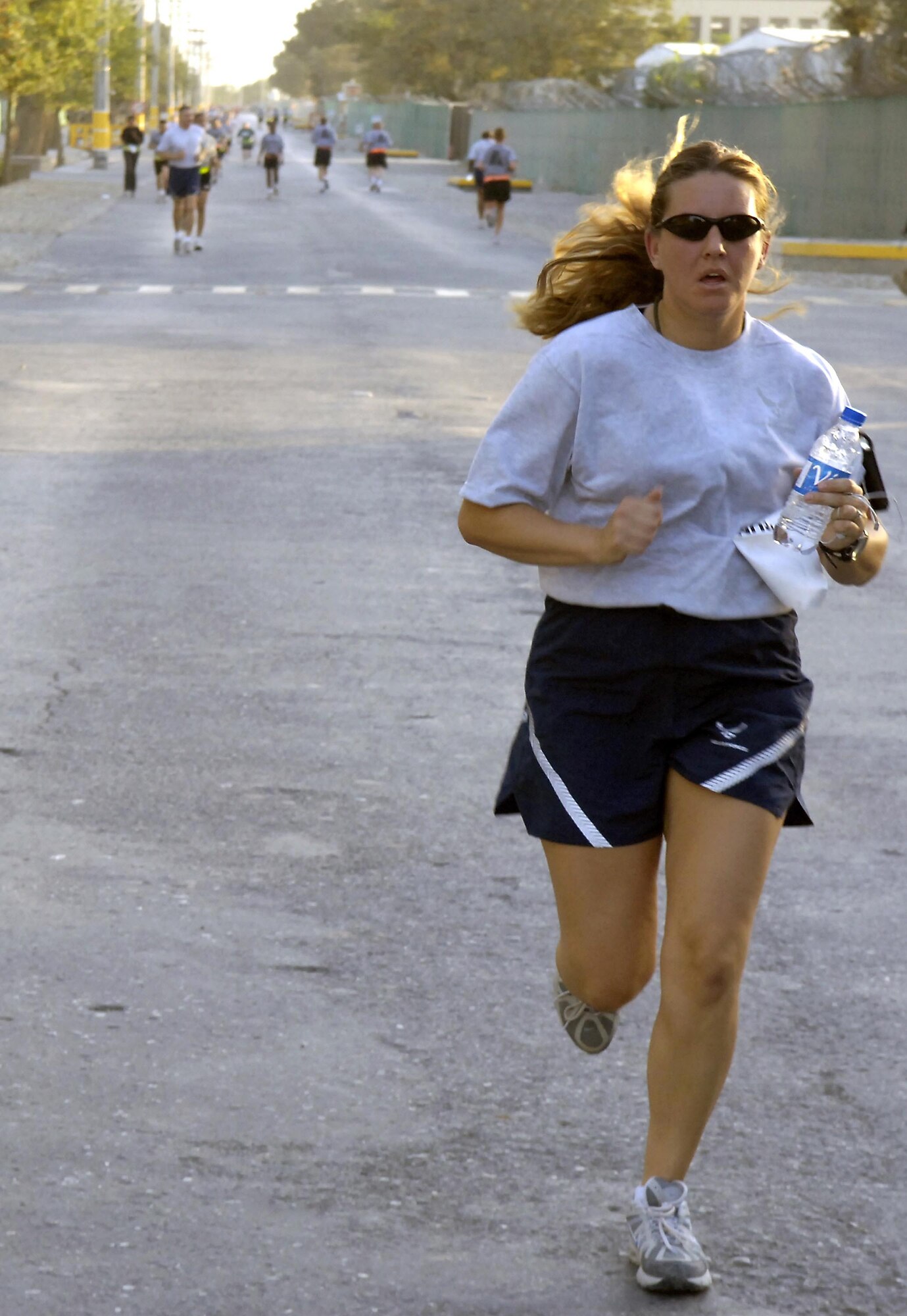 Tech. Sgt. Jacqueline Baumeyer was one of more than 900 servicemembers to participate in the Women's Equality Day 5K run at Bagram Air Base, Afghanistan, Aug. 28. (U.S. Air Force photo/Senior Airman Brian Ferguson)