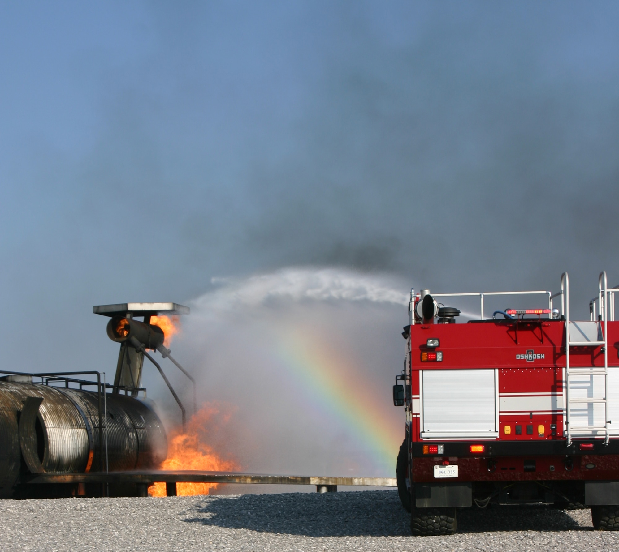 Crews show off Sheppard Fire Department’s newest piece of fire fighting equipment, the Airfield Rescue Fire Fighting vehicle. Members of the Wichita Falls City Council visited the base Tuesday to tout the facility and see firsthand the type of support Sheppard offers the city. (U.S. Air Force photo/John Ingle).