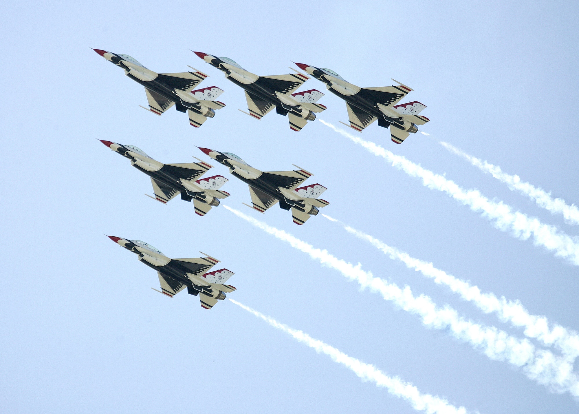 The U. S. Air Force Demonstration Squadron, "Thunderbirds" have announced its 2007 air show schedule, which begins March 24 and runs through Nov. 11. (U.S. Air Force photo/Robbin Cresswell)
