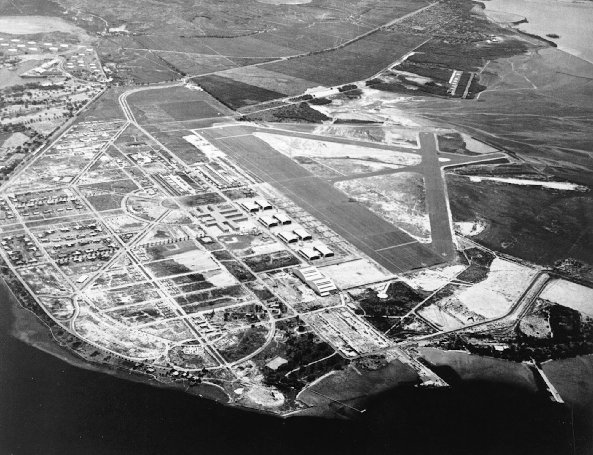 Aerial view of Hickam Field in May 1940.
