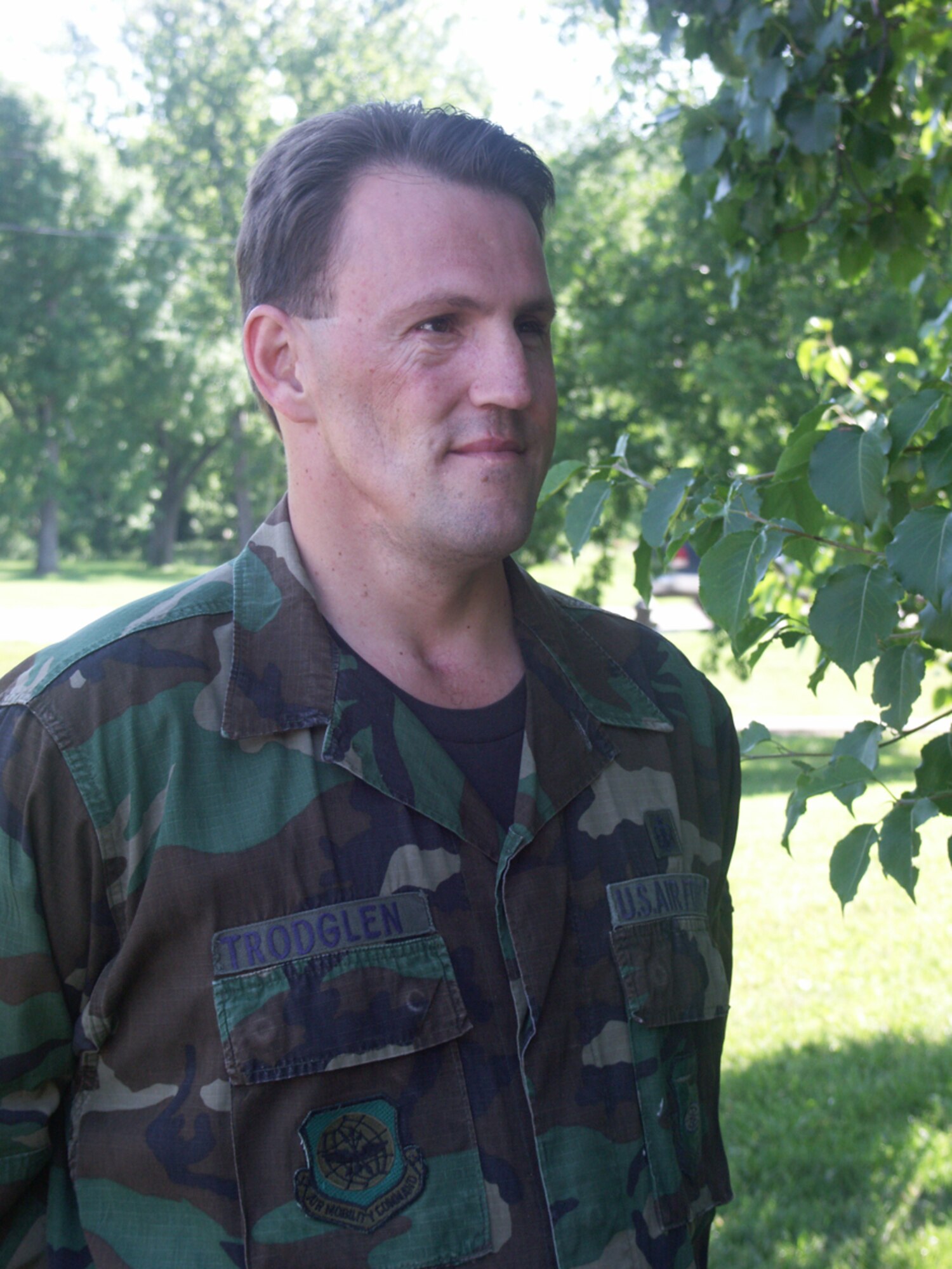 TSgt. John Trodglen is back, just like he said he would be.  He has returned from his battle with cancer, back to the unit, back to his “second family.”  With his return he brings an inspirational story of courage and tenacity.   Photo/Tech Sgt. Dan Oliver