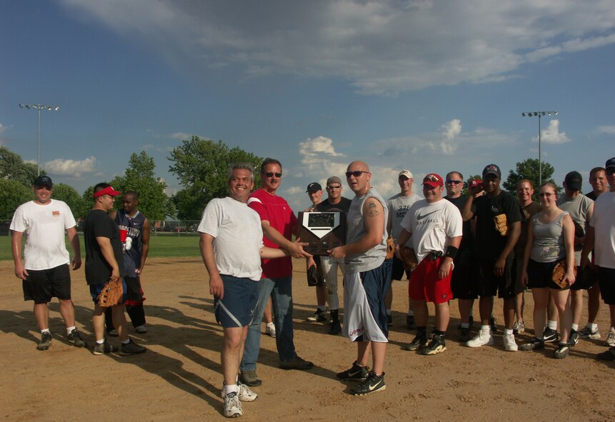 Softball is always a popular sport during the summer at the 932nd Airlift Wing.  