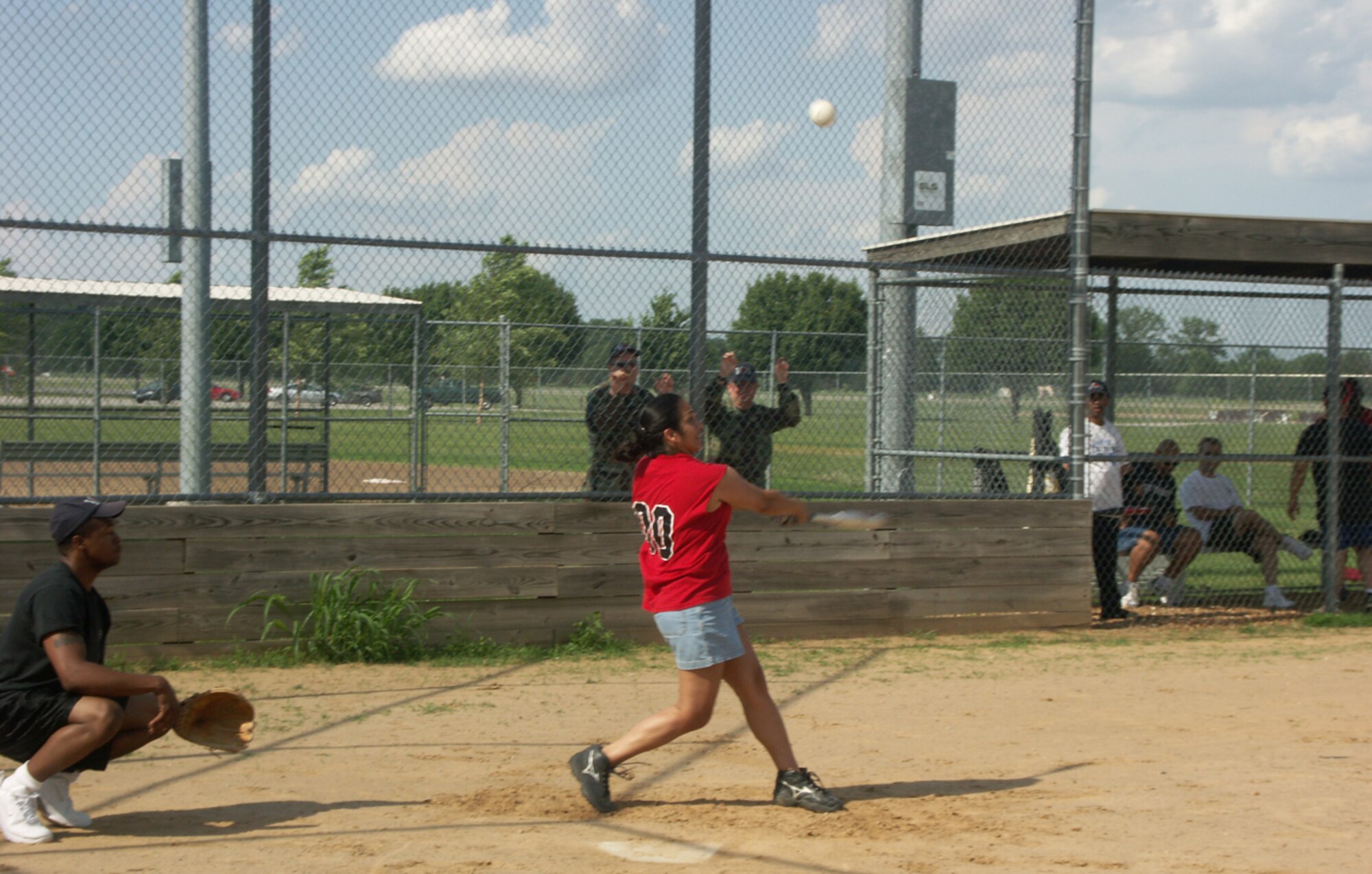 Enlisted and officers dueled in a hot game of softball during the 2006 summer picnic.  The enlisted won...the score is not important...Photo/Tech Sgt. Dan Oliver