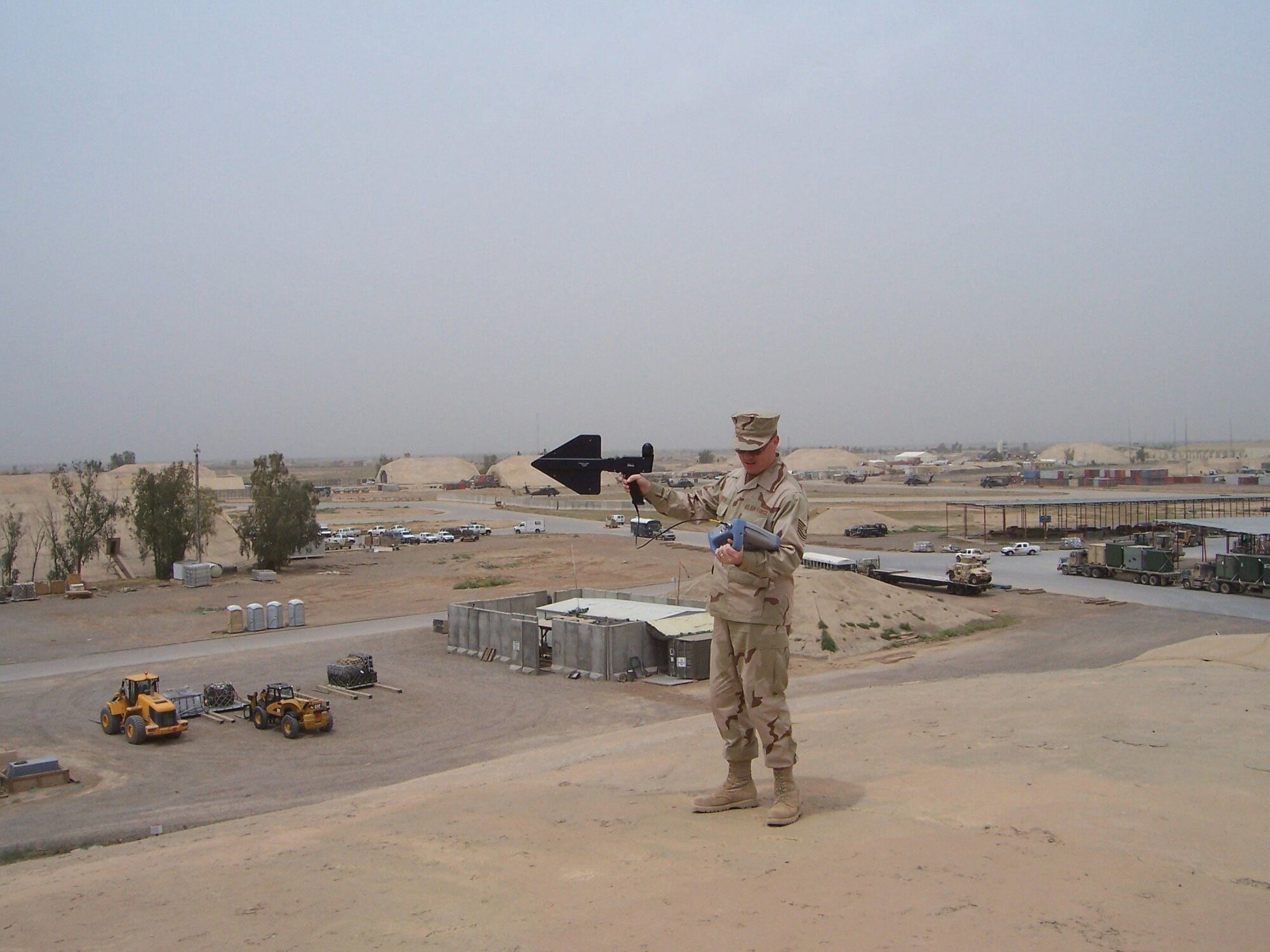 SOUTHWEST ASIA --  Tech. Sgt. Philip Sutton, with the 325th Communications Squadron, runs an interference deconflict while deployed. (Courtesy photo)