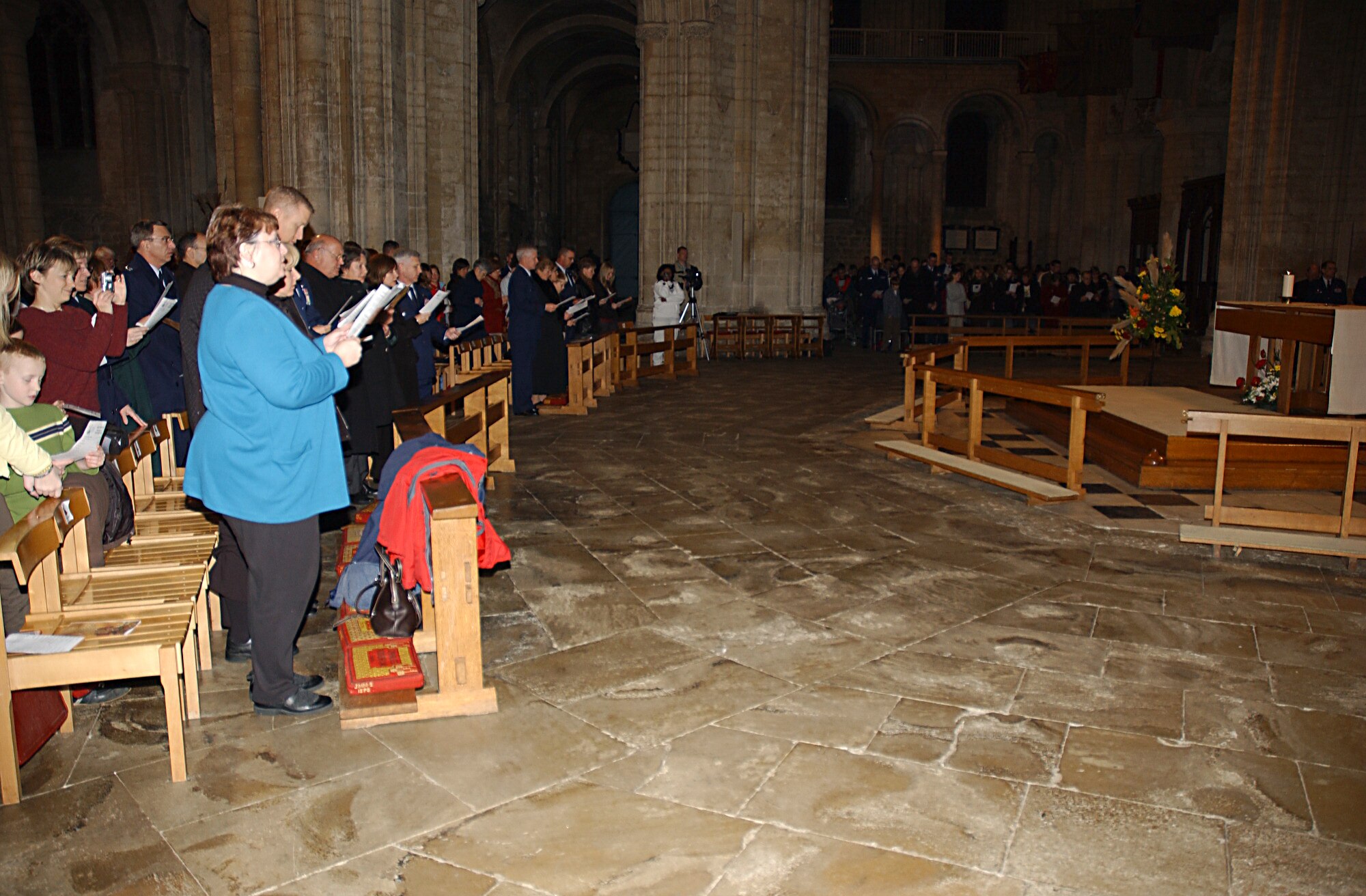 Servicemembers and civilians from the East Anglian community participate in the Thanksgiving service held at Ely Cathedral Nov. 22. (Air Force photo by Airman 1st Class Brian Ellis)