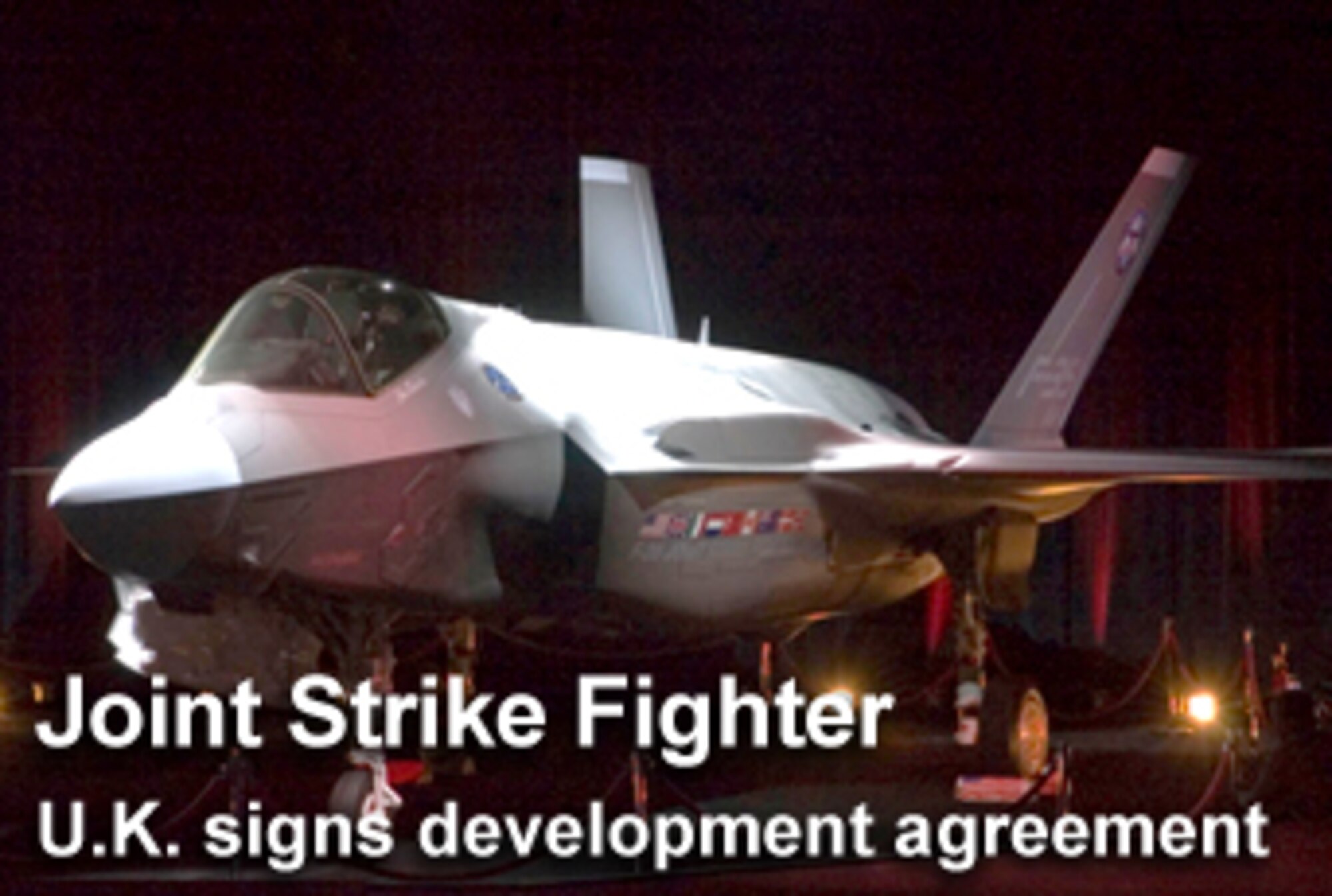The United Kingdom signed a memorandum of understanding Dec. 12 in Washington to become the fifth nation to sign the Joint Strike Fighter production, sustainment, and follow-on development agreement. (U.S. Air Force illustration)