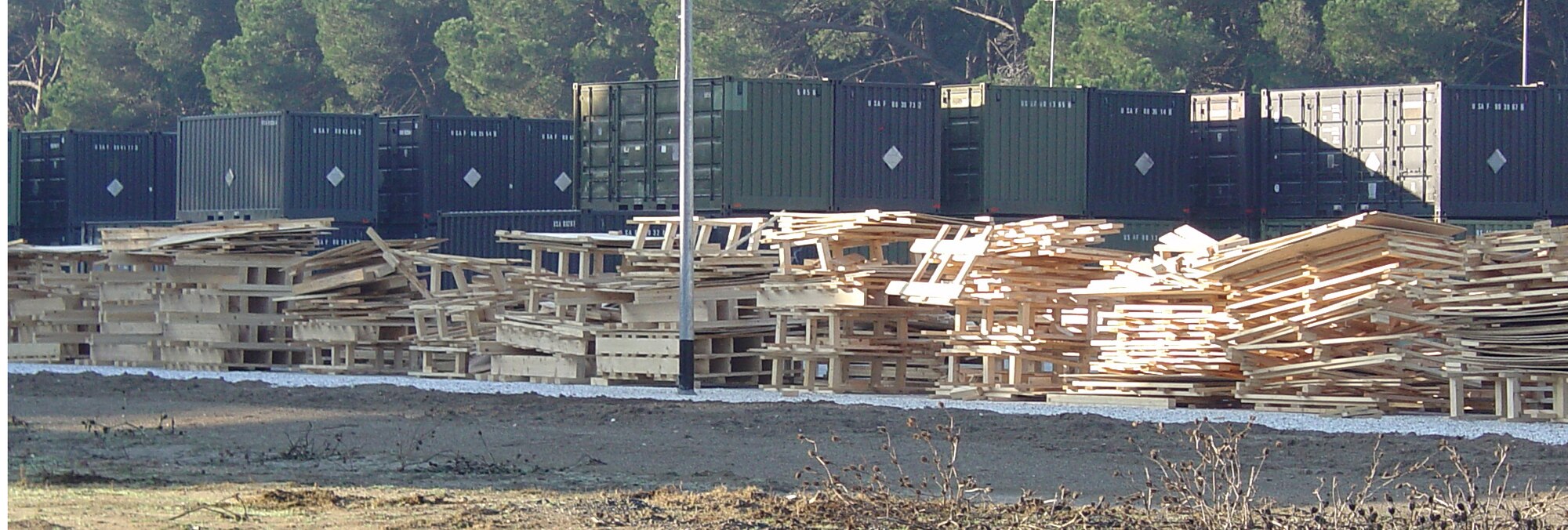 The 712th Munitions Squadron recently came up with a money-saving initative to help recycle excess lumber it received in munitions shipments. The squadron donated the lumber to the local Italian airborne brigade who used the wood to build training towns and villages.  (Photos courtesy of the 712th Munitions Squadron)