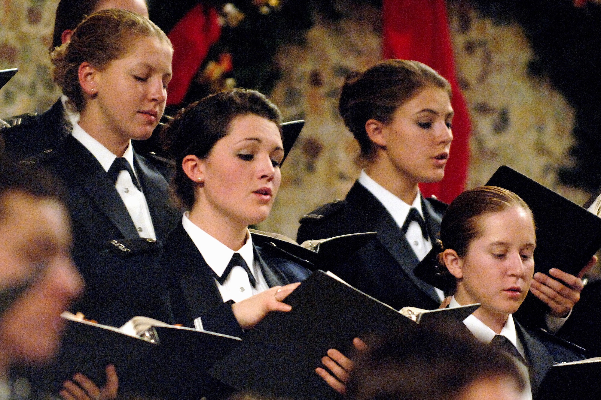 Cadets perform during the annual U.S. Air Force Academy's "Messiah" concert Dec. 8 at the Cadet Chapel in Colorado Springs, Colo. The Cadet Chorale is the academy's premiere choral organization. (U.S. Air Force photo/Mike Kaplan)