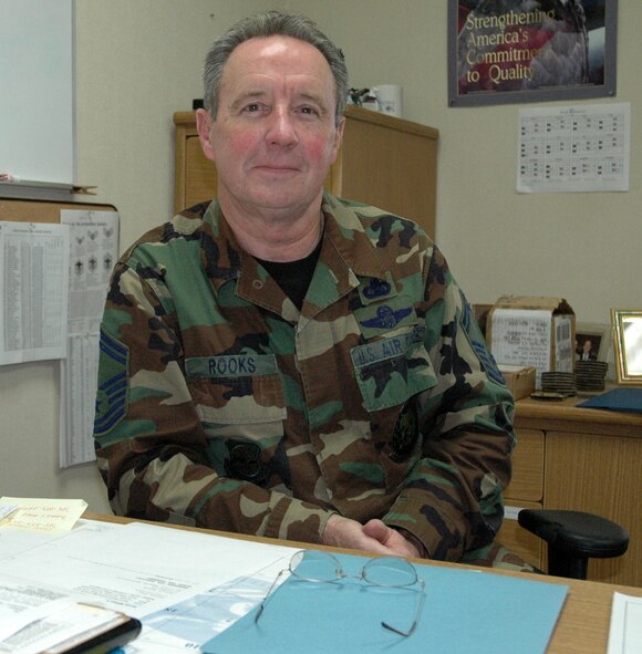 YOUNGSTOWN AIR RESERVE STATION, Ohio—Air Force Reserve Senior Master Sgt. William A. Rooks, well known as the pioneer of aerial spray maintenance, retired from the Air Force Reserve during a Dec. 2, 2006 ceremony attended by members of the 910th Maintenance Squadron and several Airmen from the 757th Airlift Squadron he has flown with during many aerial spray missions over the years.  Sergeant Rooks retired with more than 35 years of service to his country.  U.S. Air Force photo/Master Sgt. Bryan Ripple