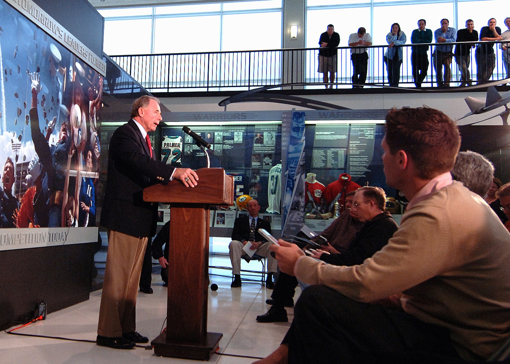 Air Force Falcons Head Football Coach Fisher DeBerry announces his retirement Friday during a press conference at the United States Air Force Academy in Colorado Springs, Colo.  DeBerry has been head coach since 1984.  (Air Force photo/Dennis Rogers)