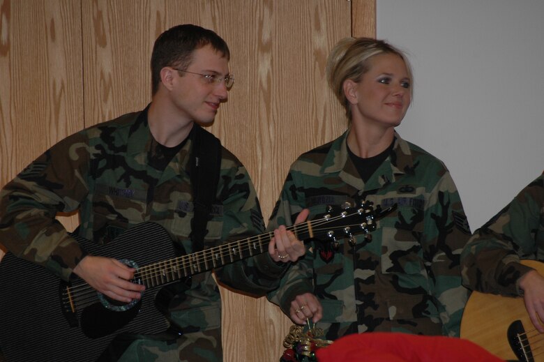 Night Wing, part of the Air Force Heartland of America Band spent Dec. 14 and 15 performing Christmas carols for Ellsworth's personnel.