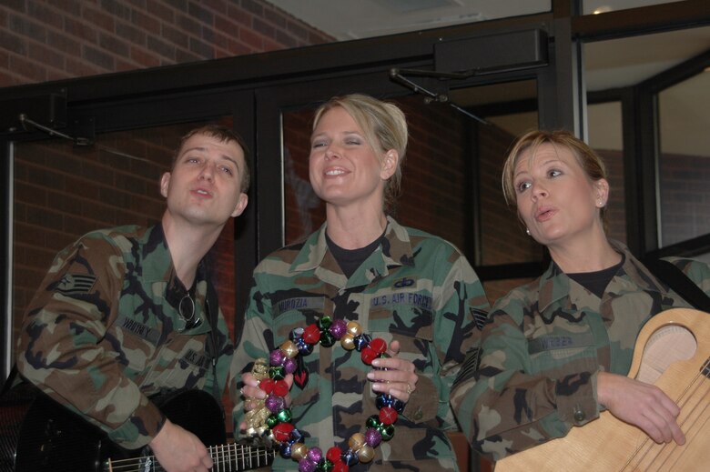 Night Wing, part of the Air Force Heartland of America Band spent Dec. 14 and 15 performing Christmas carols for Ellsworth's personnel.